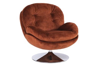 Fauteuil en velours marron Memento Fox