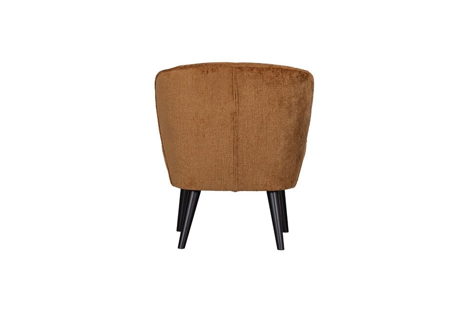 Fauteuil en velours marron Sara - 4