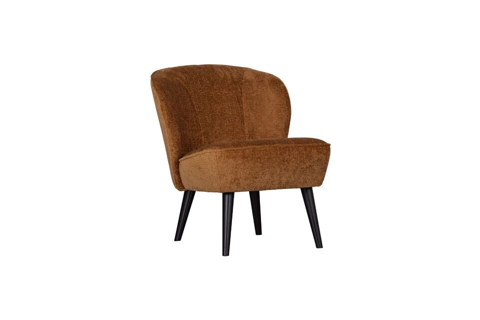 Fauteuil en velours marron Sara - 6