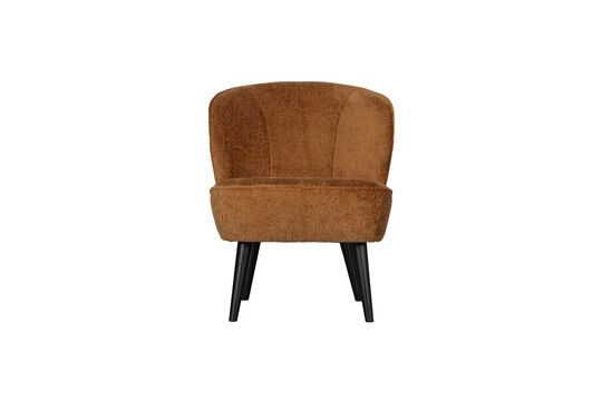 Fauteuil en velours marron Sara Détouré