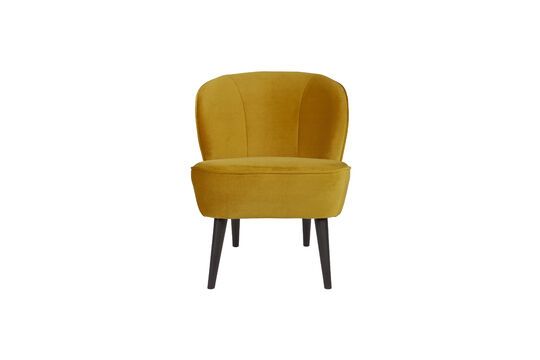 Fauteuil en velours ocre Sara