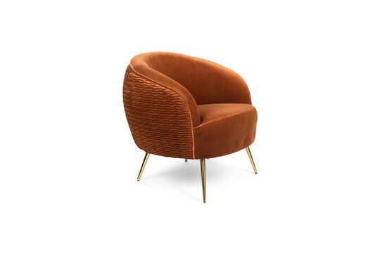 Fauteuil en velours orange So Curvy Détouré