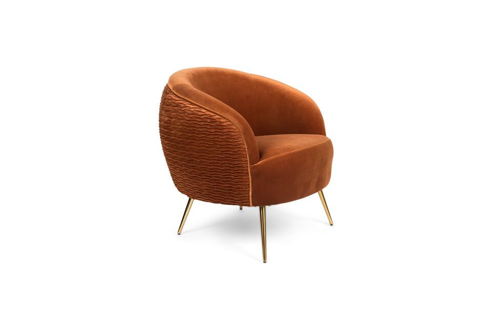 Fauteuil en velours orange So Curvy Bold Monkey