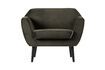 Miniature Fauteuil en velours vert chaud Rocco 4