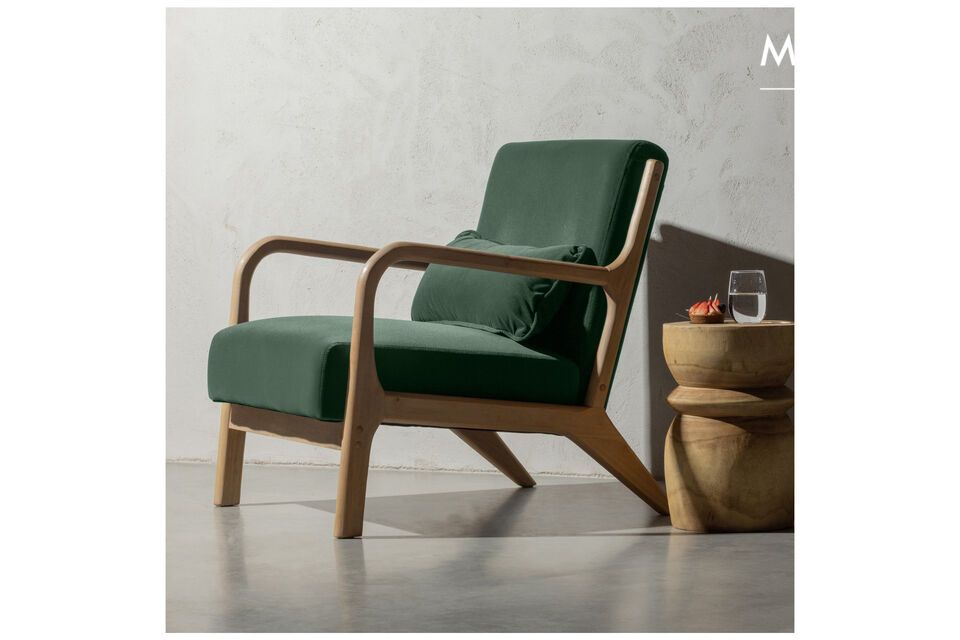 Fauteuil en velours vert Mark Woood