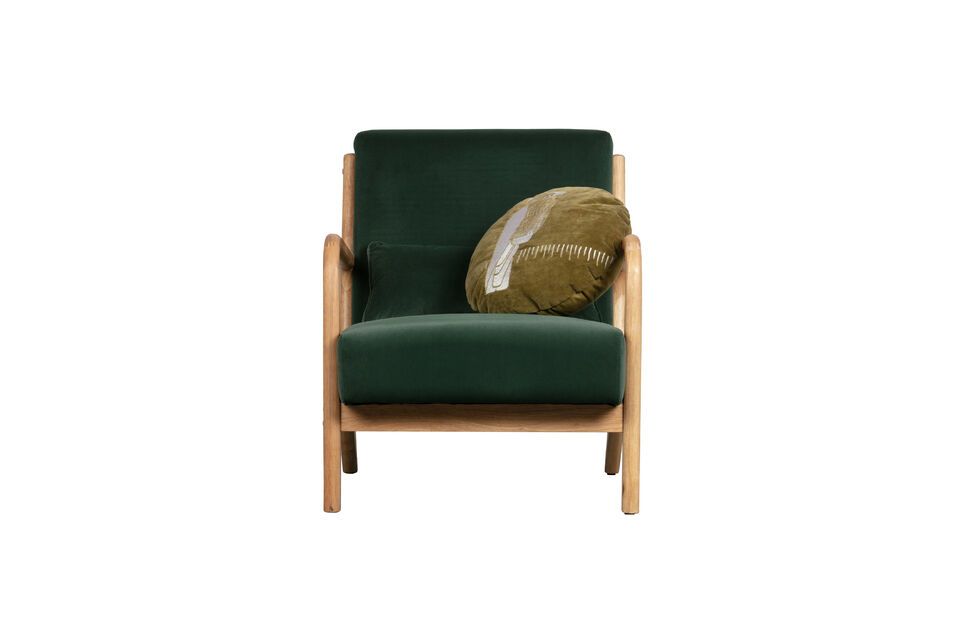 Fauteuil en velours vert Mark - 4