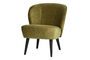 Miniature Fauteuil en velours vert olive Sara Détouré