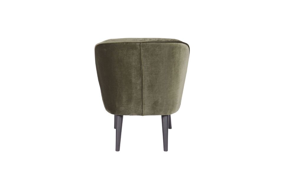 Fauteuil en velours vert Sara - 5