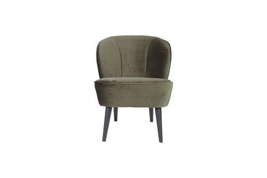 Fauteuil en velours vert Sara Détouré