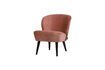 Miniature Fauteuil en velours vieux rose Sara 3