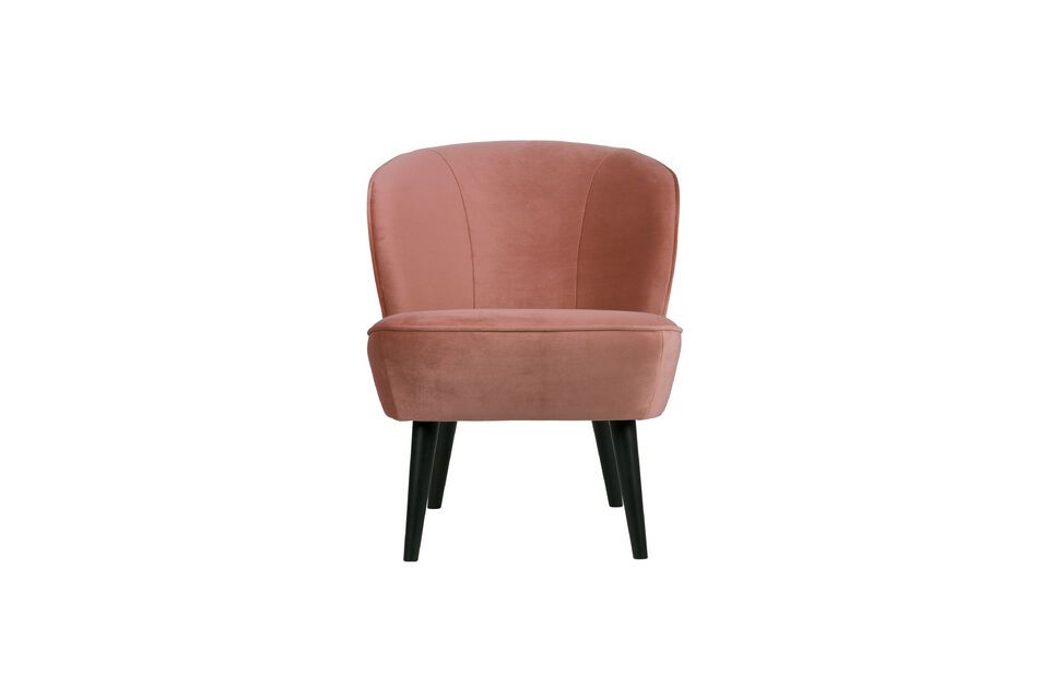 Fauteuil en velours vieux rose Sara Woood