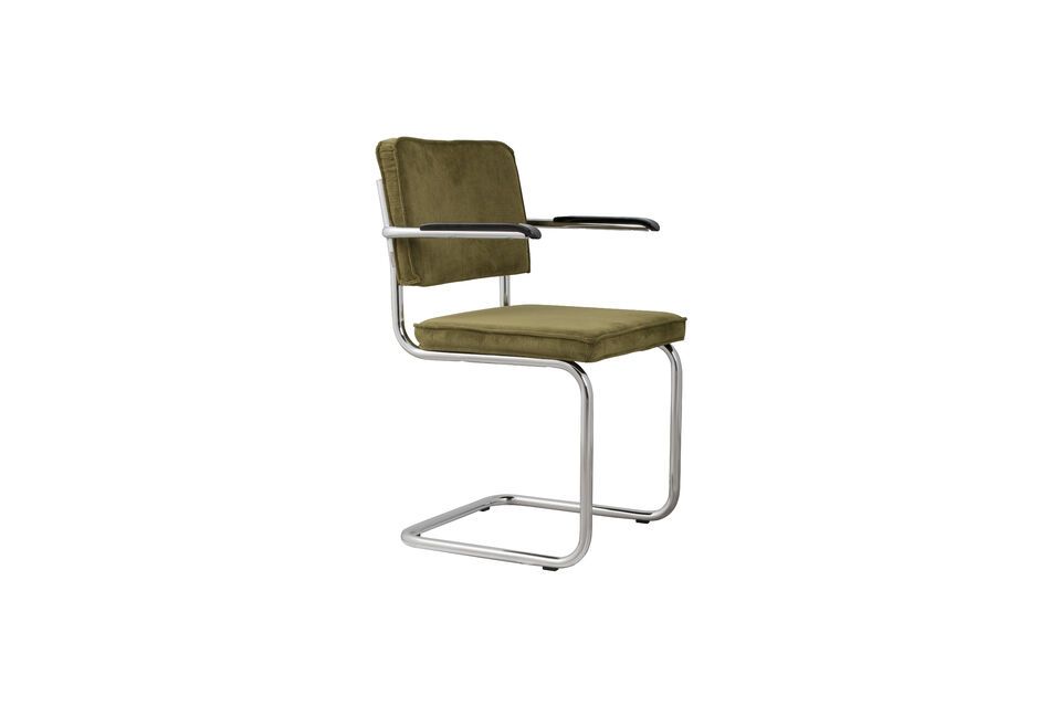 Fauteuil Ridge Rib vert Zuiver