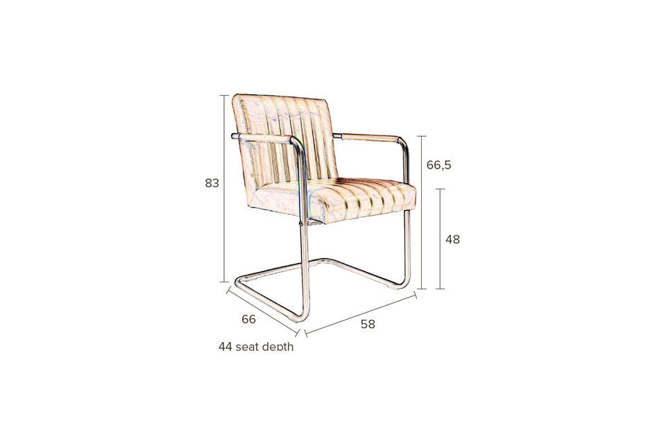 Fauteuil Stitched coloris cognac - 23