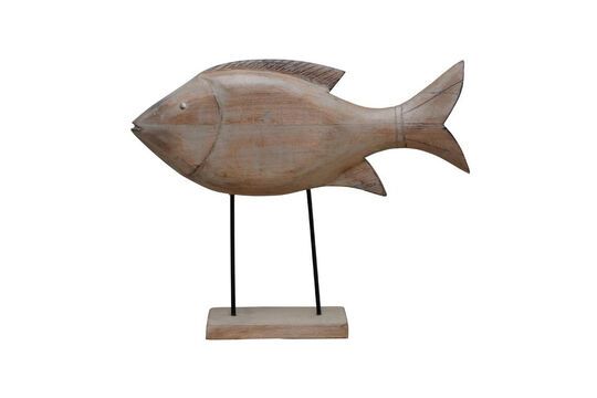 Figurine poisson en bois clair Pied Détouré