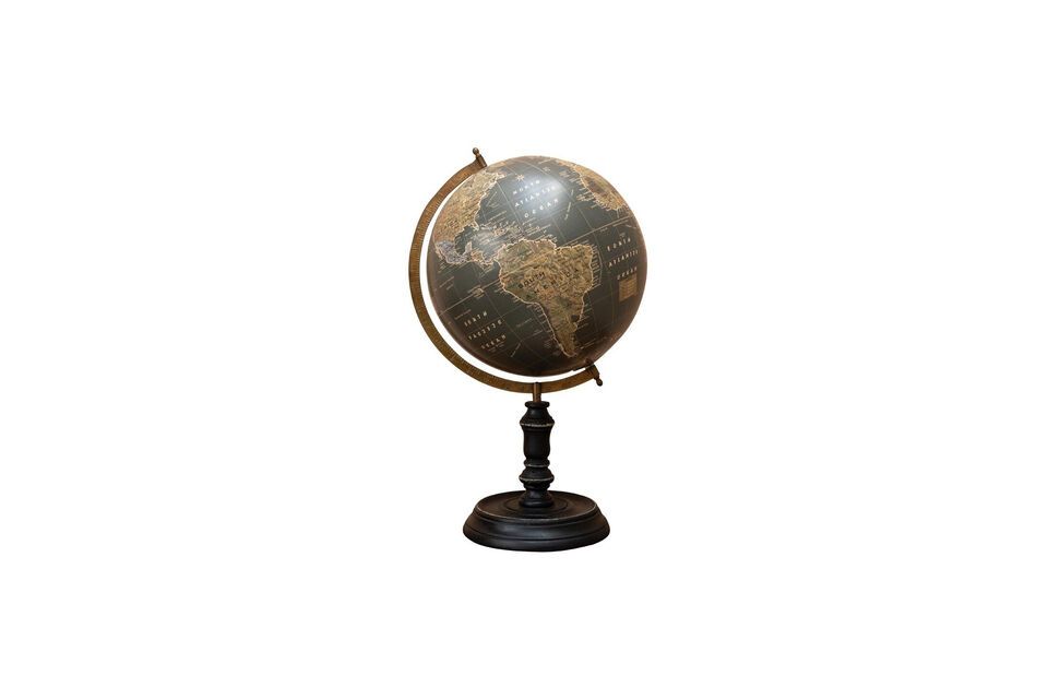 Globe en bois noir Noire Chehoma