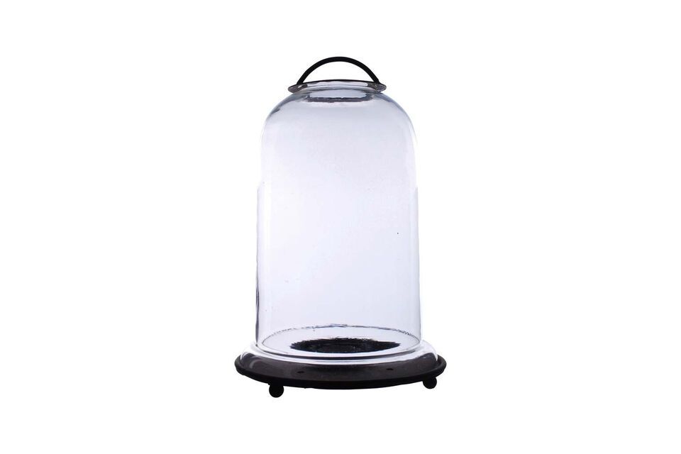 Grand photophore en verre transparent Cloche Chehoma