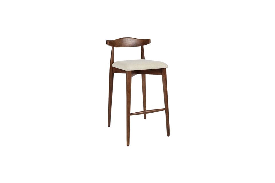 Grand tabouret de bar en bois foncé Mandela Pomax