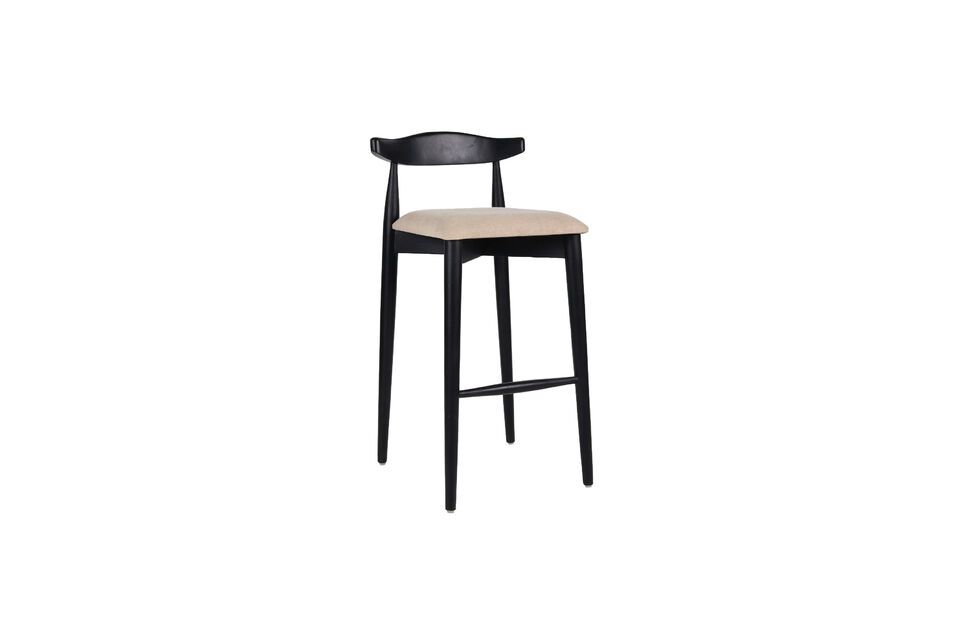 Grand tabouret de bar en bois noir Mandela Pomax