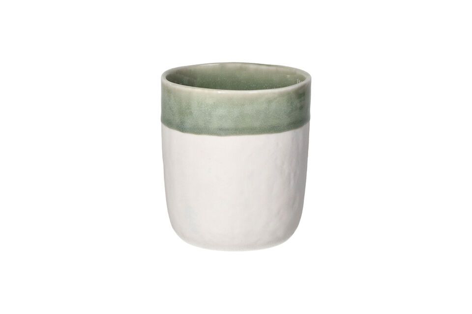 Grand verre en porcelaine blanc et vert pâle Spiro Pomax