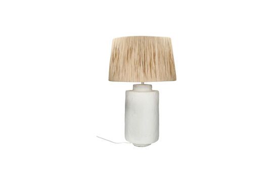 Grande lampe de table en papier mâché blanc Felisa Détouré