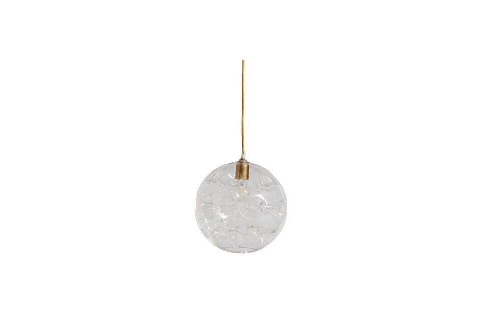 Grande suspension en verre transparent Atome Chehoma