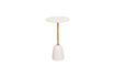 Miniature Grande table d'appoint en métal or et blanc Bianca 3