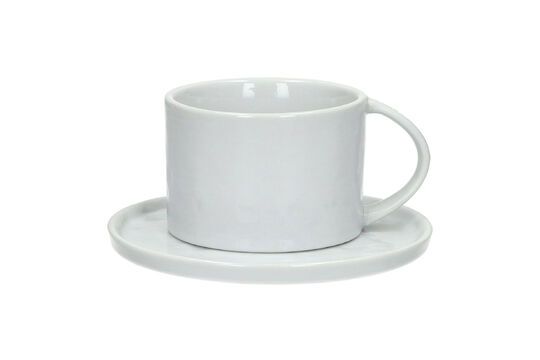 Grande tasse avec soucoupe en porcelaine blanc Porcelino White Détouré