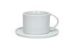 Miniature Grande tasse avec soucoupe en porcelaine blanc Porcelino White 1