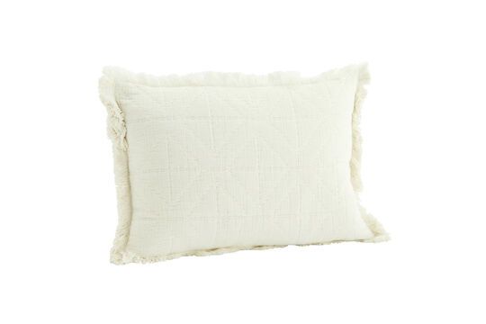 Housse de coussin en coton blanc cassé Quilt Détouré