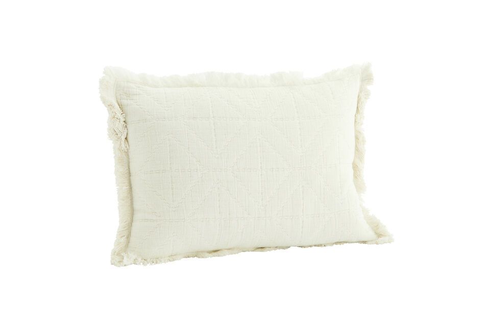 Housse de coussin en coton blanc cassé Quilt Madam Stoltz