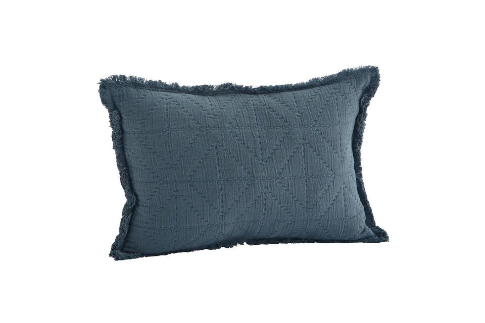 Housse de coussin en coton bleu Quilt Madam Stoltz