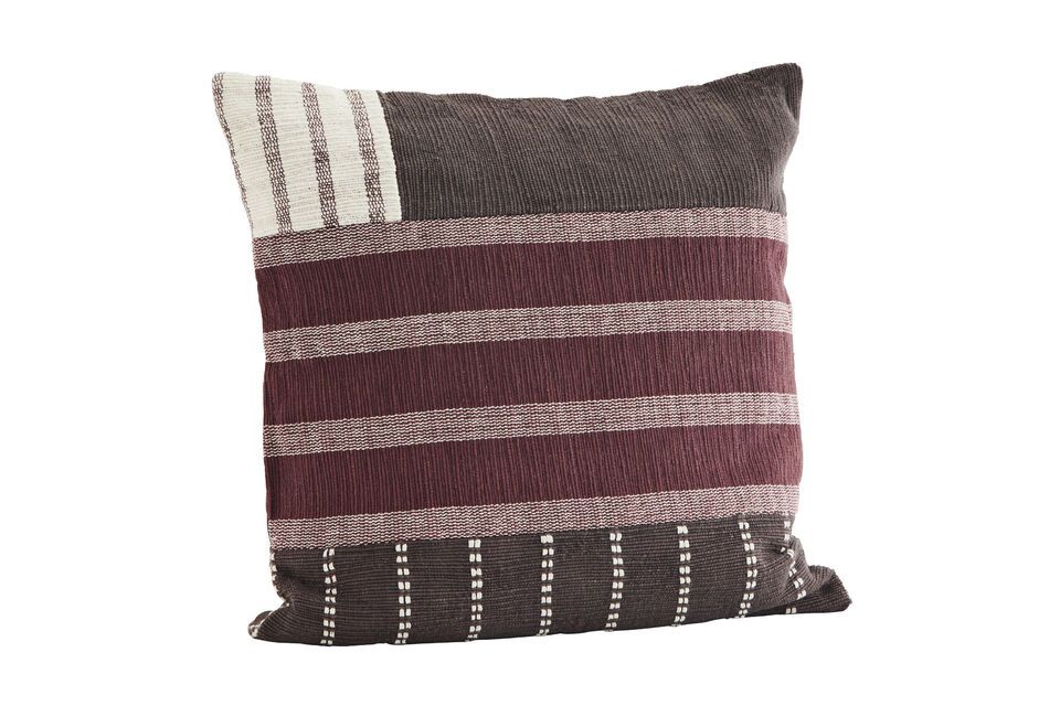 Housse de coussin en coton bordeau Wine Madam Stoltz