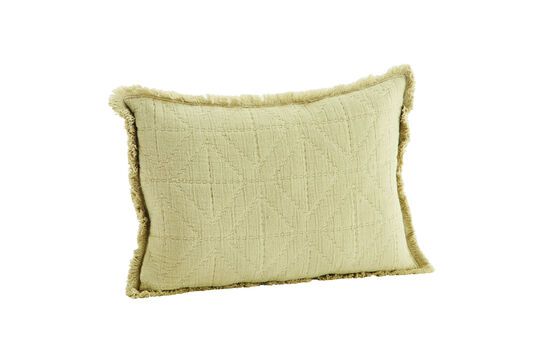 Housse de coussin en coton vert Quilt Détouré