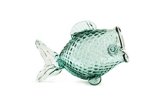 Jarre en verre recyclé transparent Fat fish Détouré