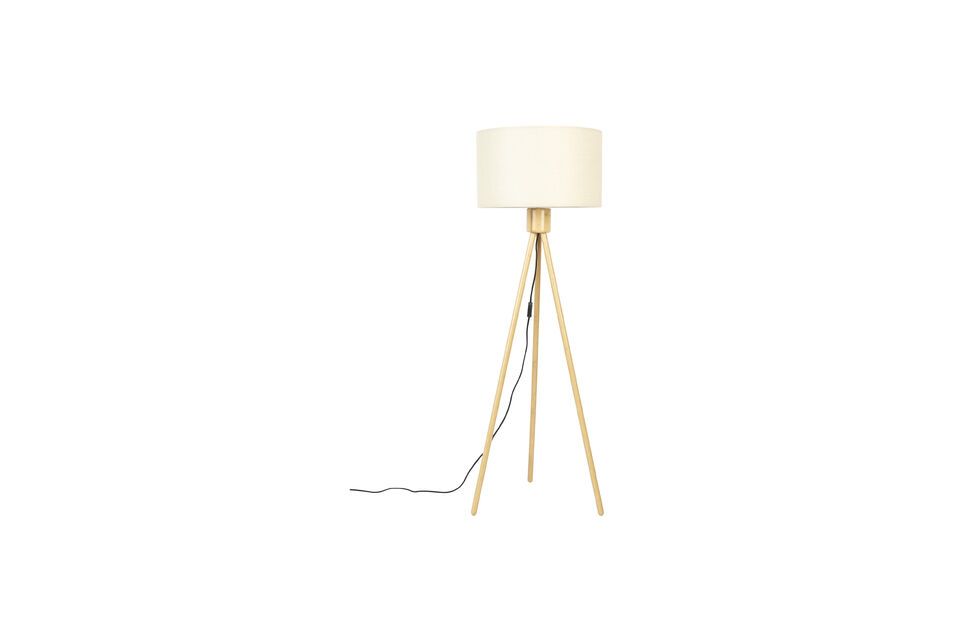 Lampadaire en bois de bambou blanc Fan Zuiver