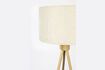 Miniature Lampadaire en bois de bambou blanc Fan 12