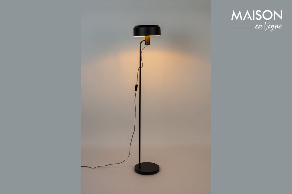 Lampadaire en fer noir Landon White Label