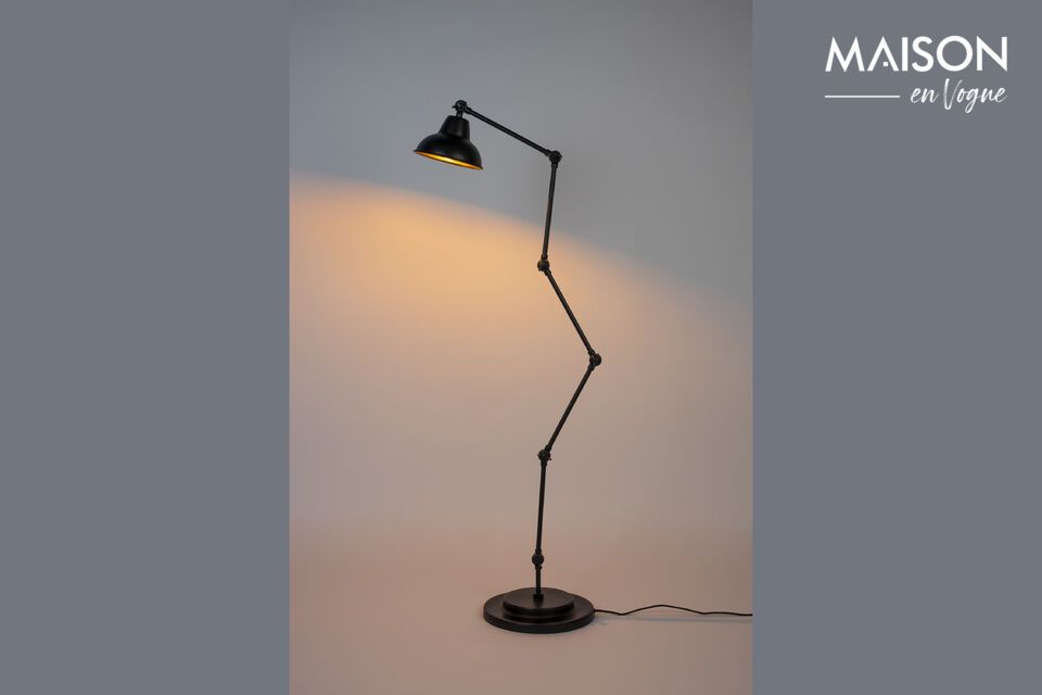 Lampadaire en fer noir Xavi White Label