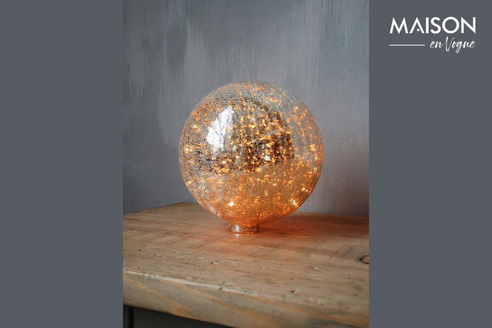 Boule sphère lumineuse mosaïque en verre – La Brocantique
