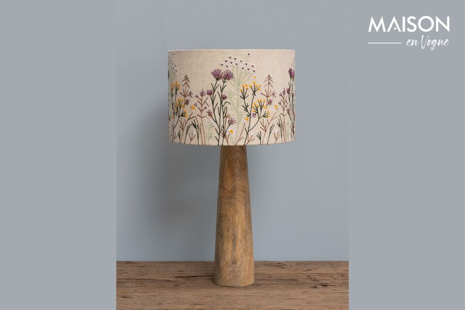 Lampe à poser en bois clair Wildflower Chehoma