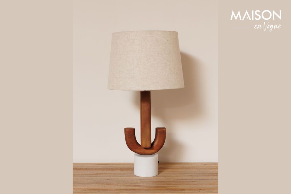 Lampe à poser en bois foncé Casablanca Chehoma