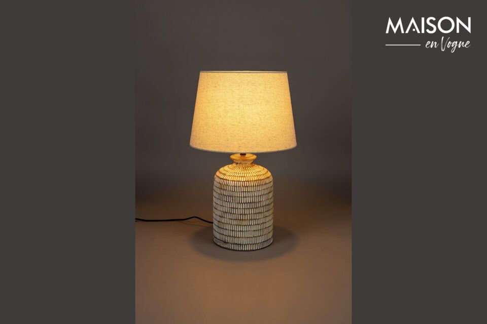 Lampe à poser en céramique beige Russel DutchBone