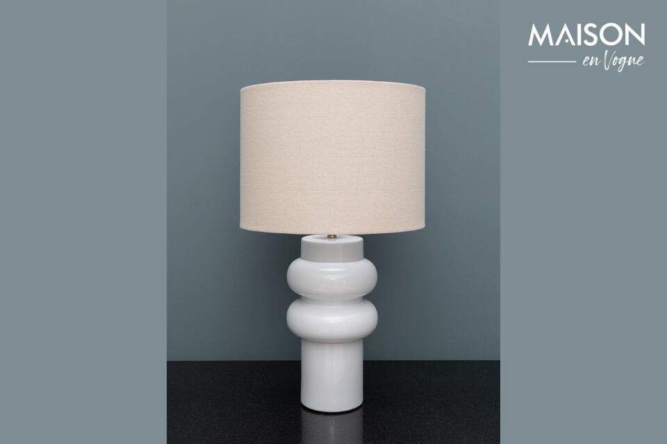 Lampe à poser en céramique blanc Anila Chehoma