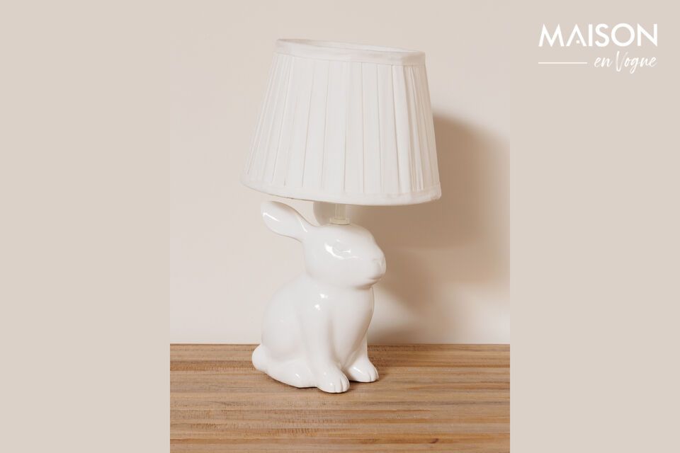 Lampe à poser en grès blanc Blanc Chehoma