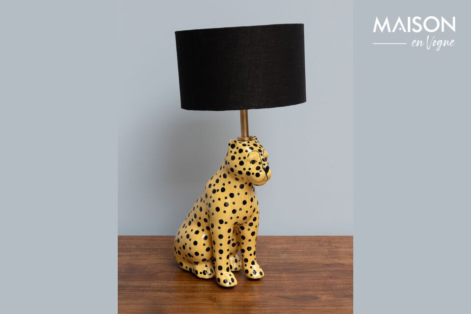 Lampe à poser en grès jaune Panther Chehoma