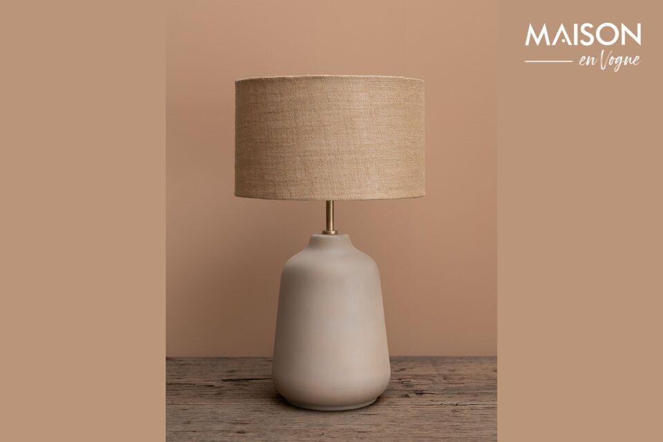 Lampe à poser en grès taupe Punch Chehoma