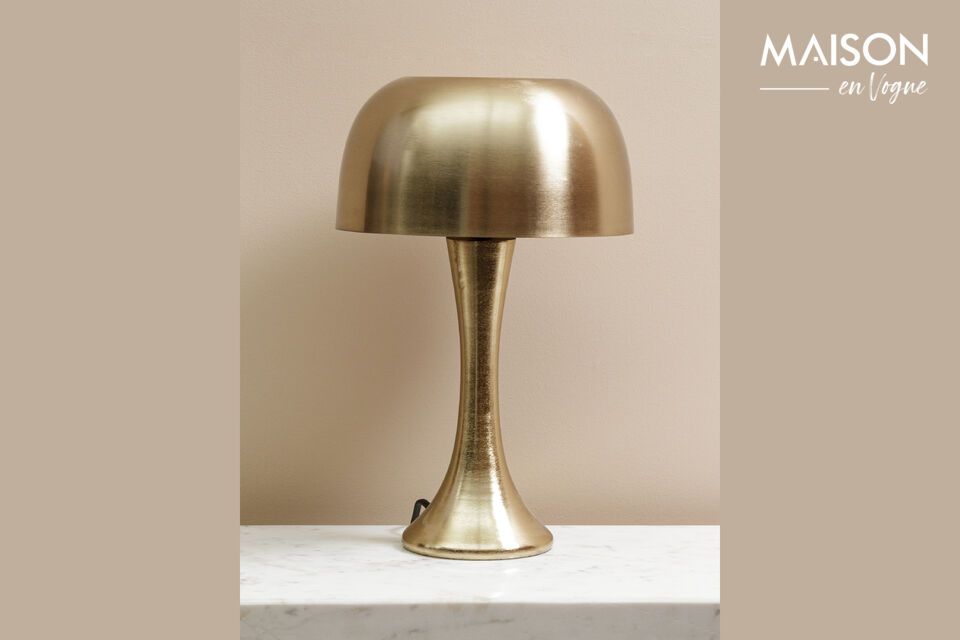 Lampe à poser en métal or Champignon Chehoma