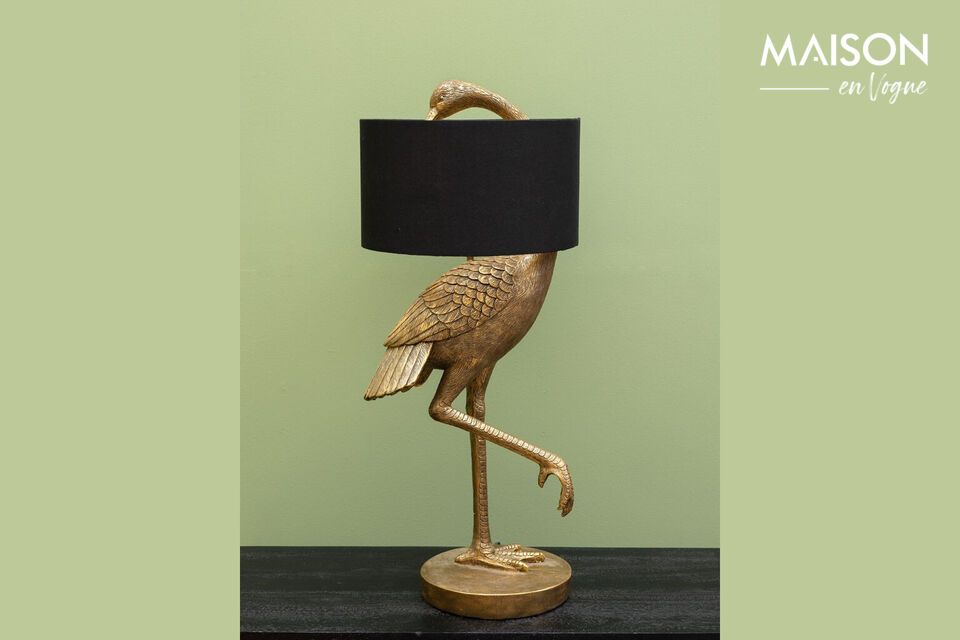 Lampe à poser en résine cuivre Echassier Chehoma