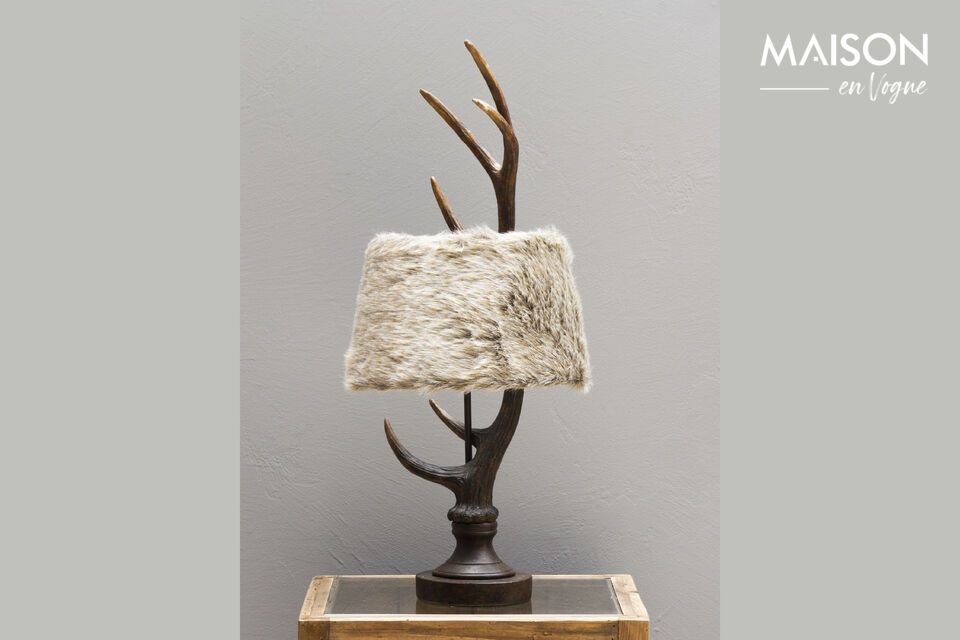 Lampe à poser en résine marron Ma Laponie Chehoma