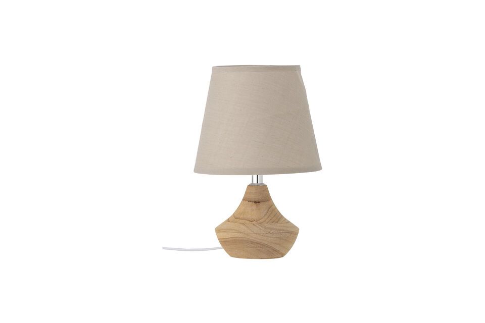 Lampe de table en bois d'hévéa nature Panola Bloomingville